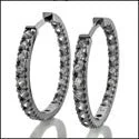 simple turquoise stud earrings 2 Ct White Gold Hoops Cubic Zirconia CZ Earrings