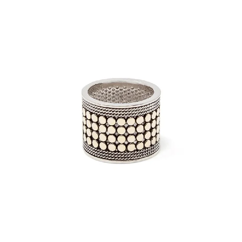 simple crystal pendant necklace 2Tone Ring Band Dots