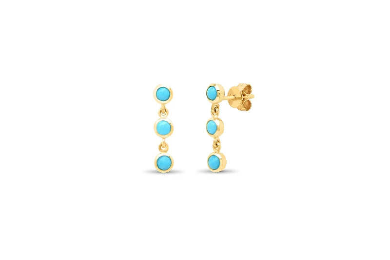 real peridot gemstone ring 3 Turquoise Bezel Drop Earrings