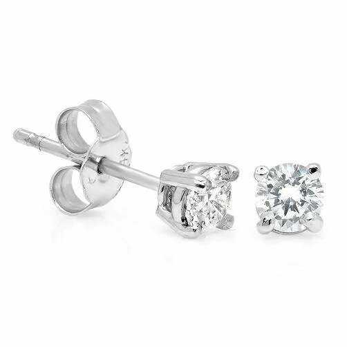 hexagon-shaped engagement ring unique .40 TCW Round Studs Cubic Zirconia CZ Earrings
