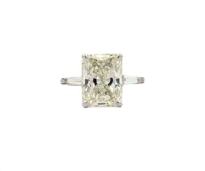 celestial galaxy planet necklace 5.90ctw Radiant Baguette and Round Diamond Straight Engagement Ring in 14K