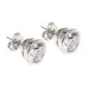 minimalist birthstone bangle 5 Ct Round Of Bezel Set Cubic Zirconia CZ Earrings