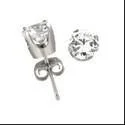 dainty silver hamsa bracelet .50 Ct Round In Crown Prong Cubic Zirconia CZ Earrings