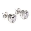 vintage-style floral brooch .75 Each Round Bezel Set Cubic Zirconia CZ Earrings