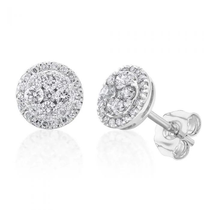 sterling silver angel wing pendant 9ct Alluring White Gold 1/2 Carat Diamond Stud Earrings