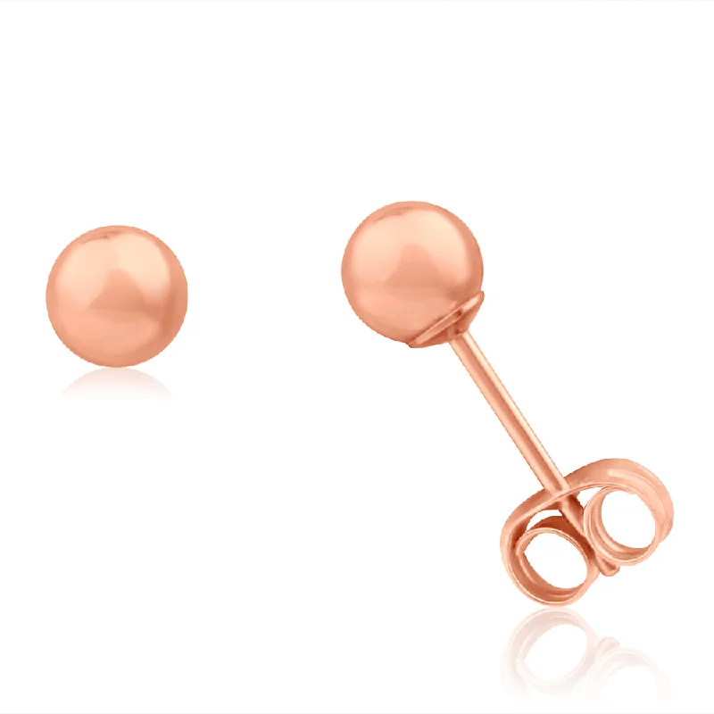 vintage pearl cluster earrings 9ct Rose Gold 4mm Ball Stud Earrings