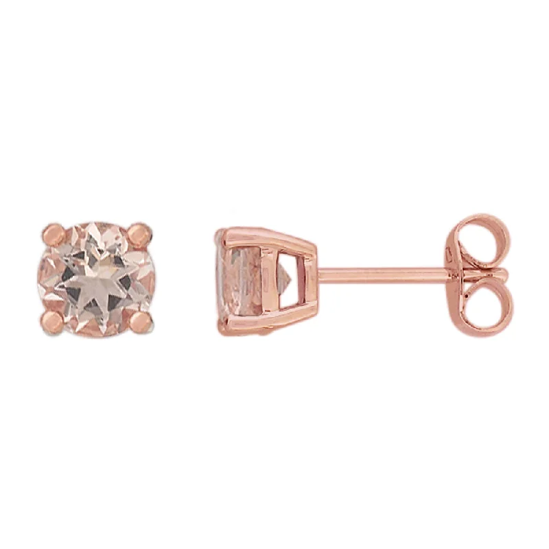 thin silver chain necklace 9ct Rose Gold 5mm Morganite Stud Earrings