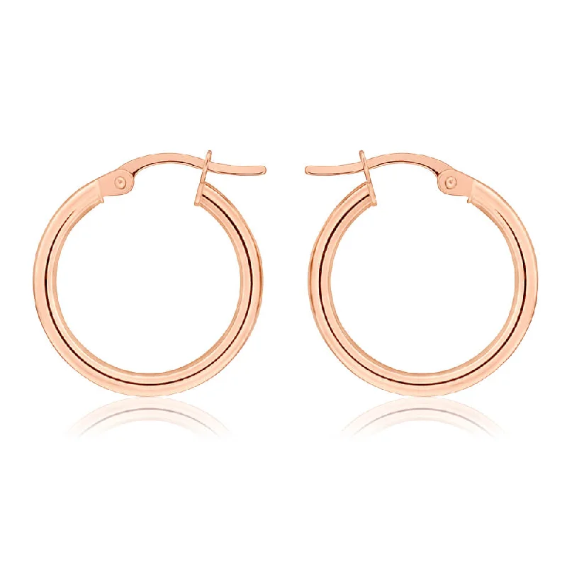 vintage filigree locket necklace 9ct Rose Gold Plain 15mm Hoop Earrings European made vintage filigree locket necklace 9ct Rose Gold Plain 15mm Hoop Earrings European made