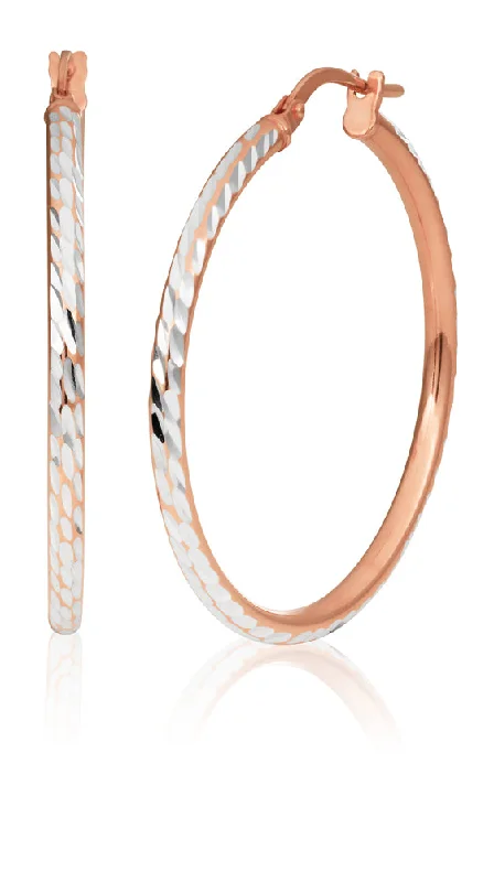 handcrafted filigree ring silver 9ct Rose Gold Silver Filled 2x30mm Fancy Hoop Earrings handcrafted filigree ring silver 9ct Rose Gold Silver Filled 2x30mm Fancy Hoop Earrings
