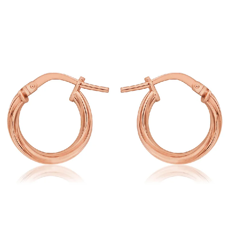 classic pearl choker necklace 9ct Rose Gold Silver Filled Twist Hoop Earrings in 10mm classic pearl choker necklace 9ct Rose Gold Silver Filled Twist Hoop Earrings in 10mm