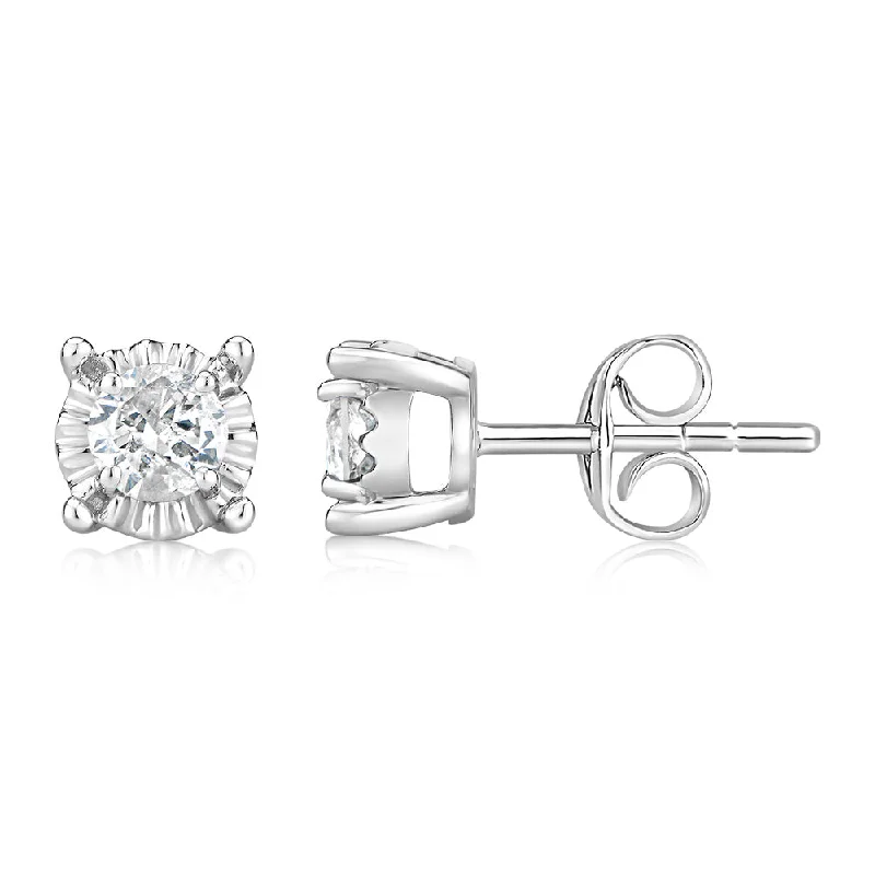 classic diamond solitaire necklace 9ct White Gold 1/2 Carat Diamond Solitare Studs with Disc Setting classic diamond solitaire necklace 9ct White Gold 1/2 Carat Diamond Solitare Studs with Disc Setting