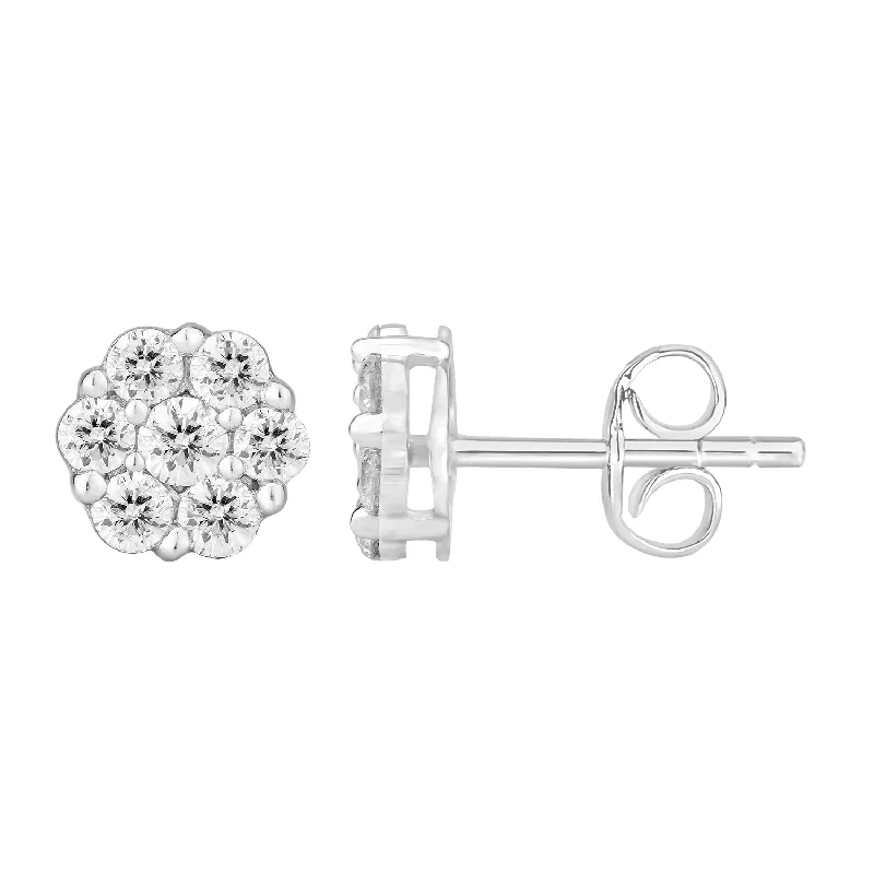 vintage diamond drop necklace 9ct White Gold 1/2 Carat Diamond Stud Earrings