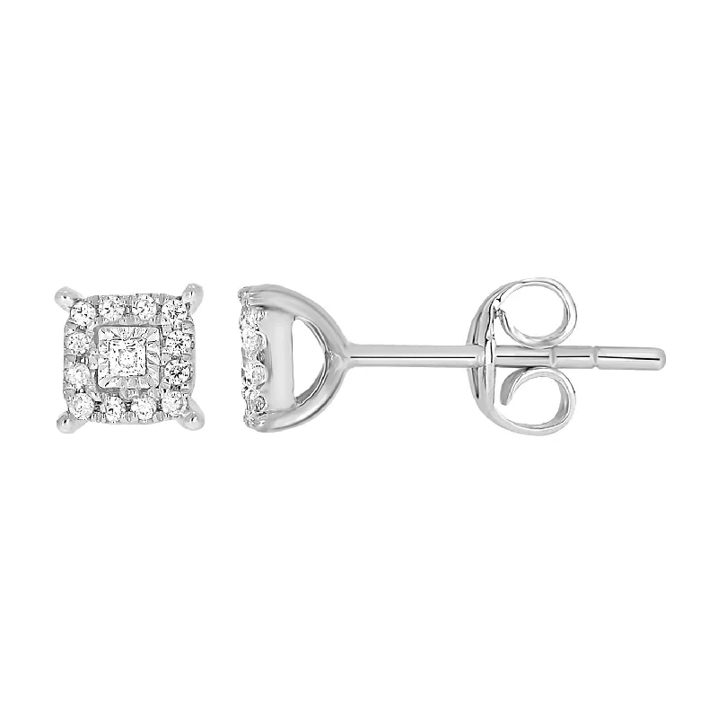 freshwater pearl drop earrings 9ct White Gold Beautiful Diamond Stud Earrings