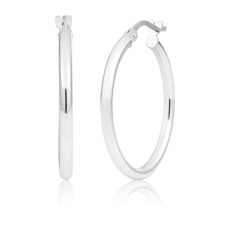 sterling silver infinity bracelet 9ct White Gold Plain 20mm Hoops