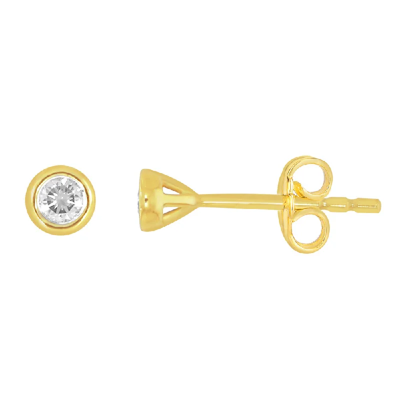 hexagon-shaped engagement ring unique 9ct Yellow Gold  0.10 Carat Diamond Stud Earrings