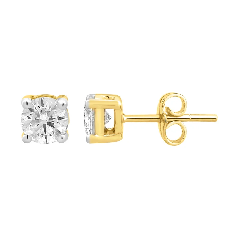 cubic zirconia stud earrings classic 9ct Yellow Gold 1/2 Carat Diamond Stud Earrings