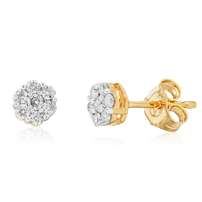 men’s titanium ring with diamonds 9ct Yellow Gold 1/4 Carat Diamond Stud Earrings