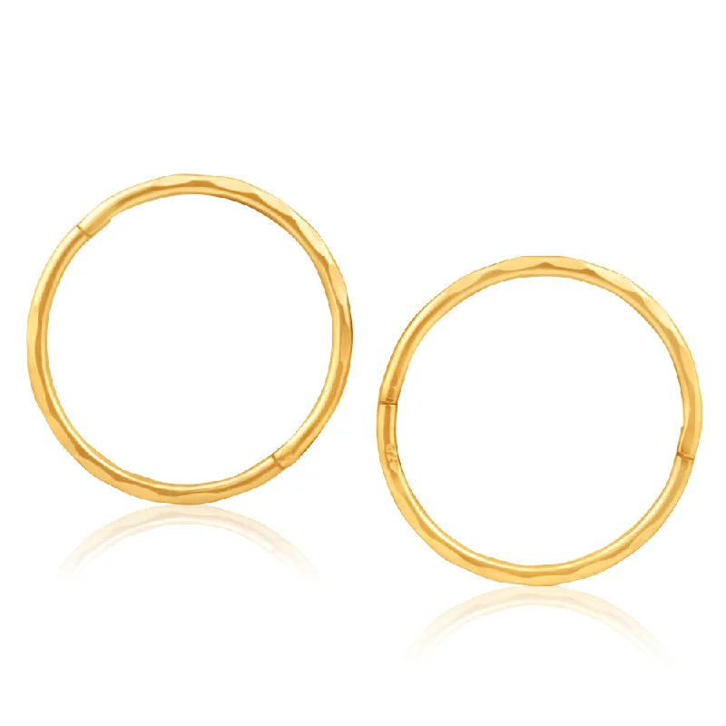 rose gold cartilage barbell 9ct Yellow Gold 16mm Faceted Sleepers Earrings