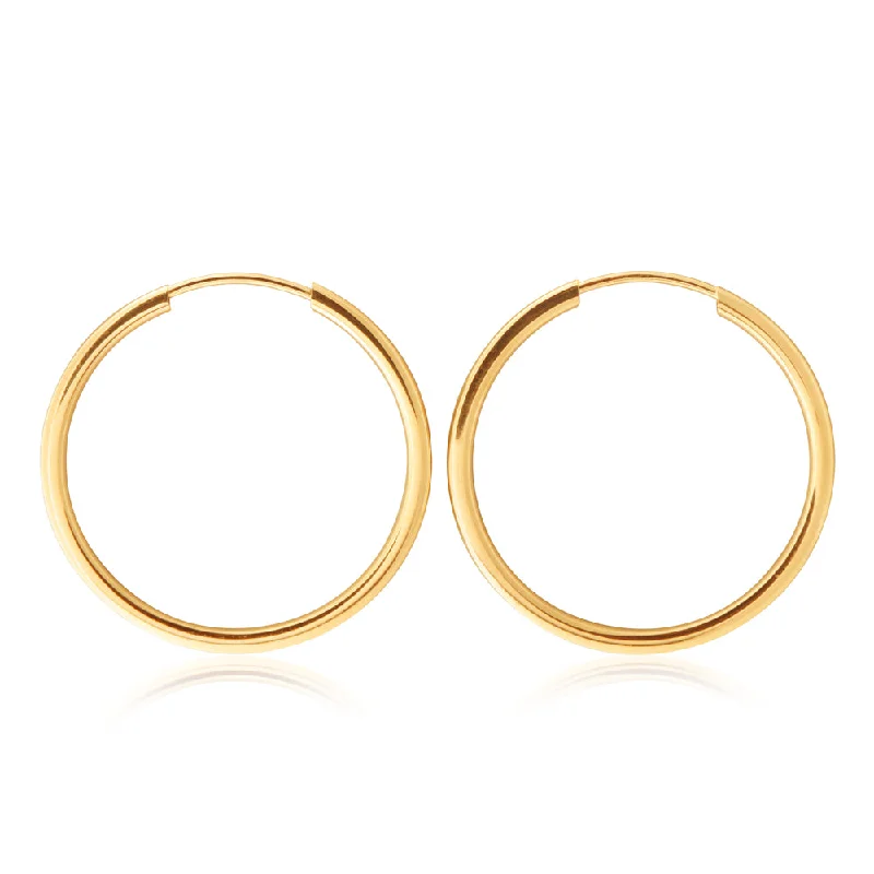 elegant art deco necklace 9ct Yellow Gold 20mm Plain Sleeper Earrings