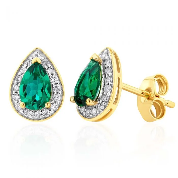 unique diamond eternity band 9ct Yellow Gold 6x4mm Created Emerald and Diamond Pear Halo Stud Earrings unique diamond eternity band 9ct Yellow Gold 6x4mm Created Emerald and Diamond Pear Halo Stud Earrings
