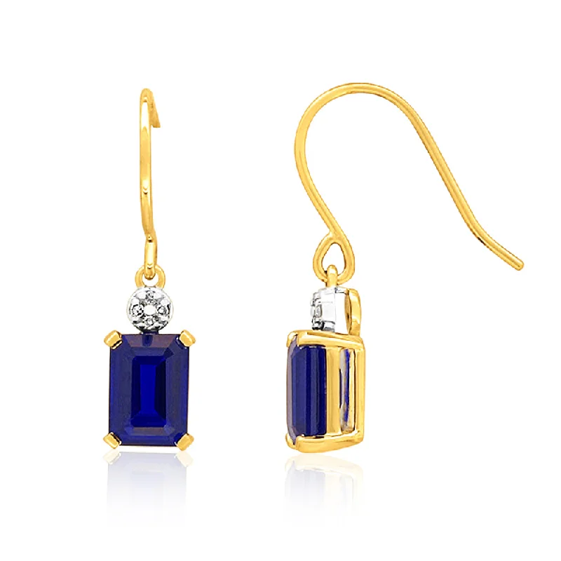 celestial astrology sign ring 9ct Yellow Gold 7x5mm Created Sapphire Drop Earrings with Diamonds celestial astrology sign ring 9ct Yellow Gold 7x5mm Created Sapphire Drop Earrings with Diamonds