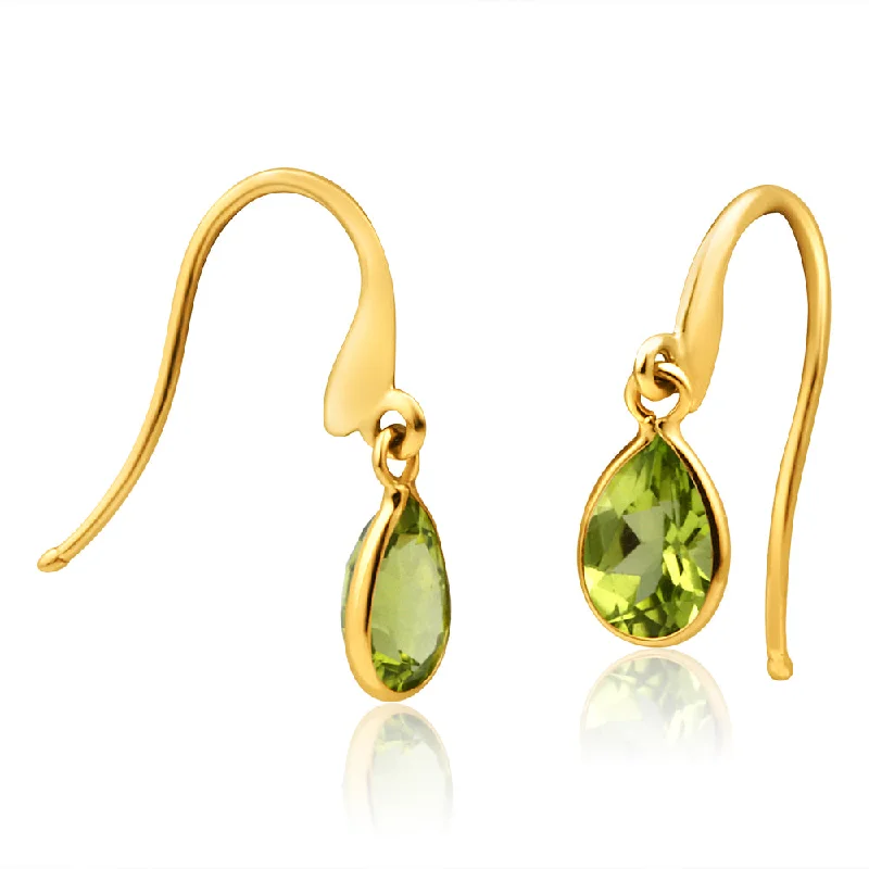 classic diamond hoop earrings 9ct Yellow Gold Alluring Peridot Drop Earrings