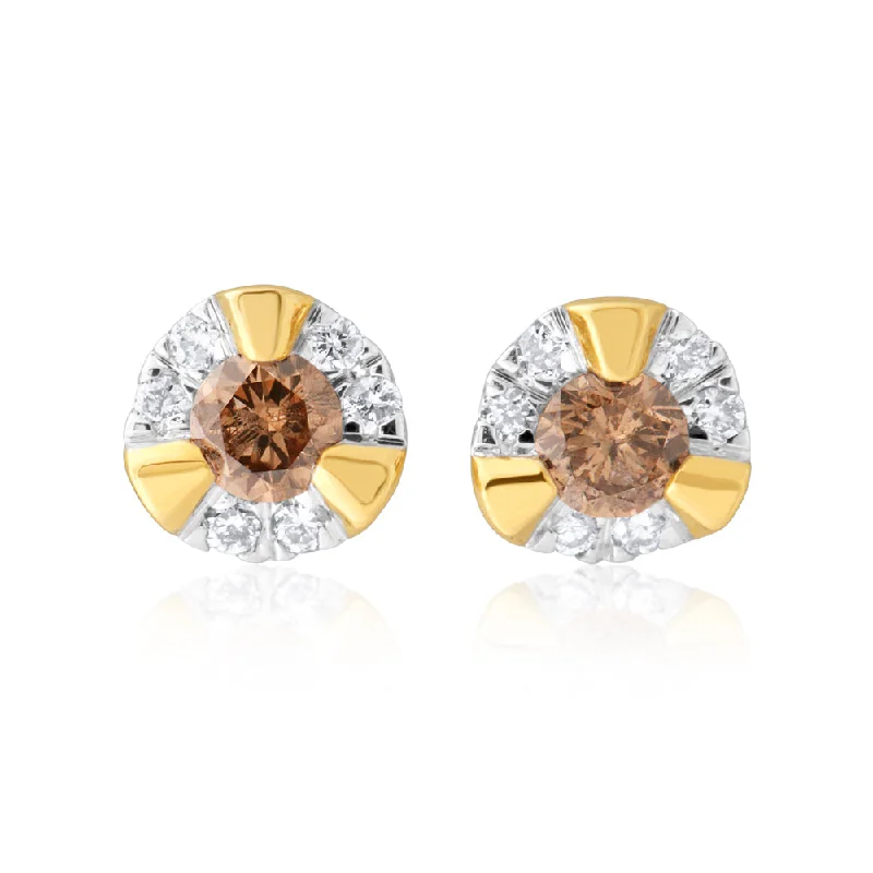 chunky statement cuff bracelet 9ct Yellow Gold Australian Champagne Diamond Earrings with 1/4 Carat of Diamonds chunky statement cuff bracelet 9ct Yellow Gold Australian Champagne Diamond Earrings with 1/4 Carat of Diamonds