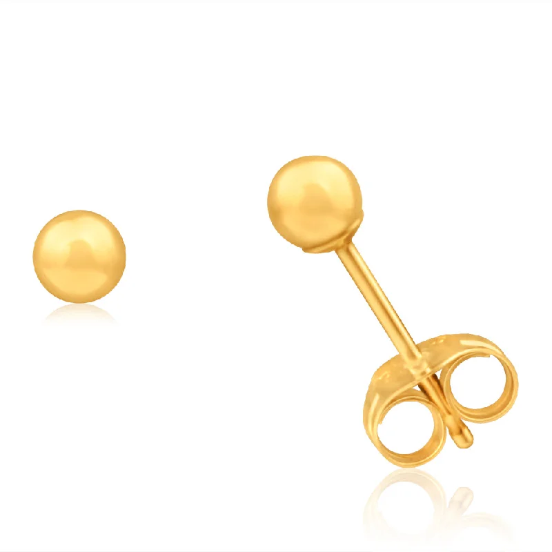 infinity knot wedding band 9ct Yellow Gold Ball 3mm Stud Earrings