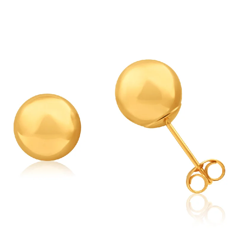 minimalist diamond stud earrings 9ct Yellow Gold Ball 8mm Stud Earrings