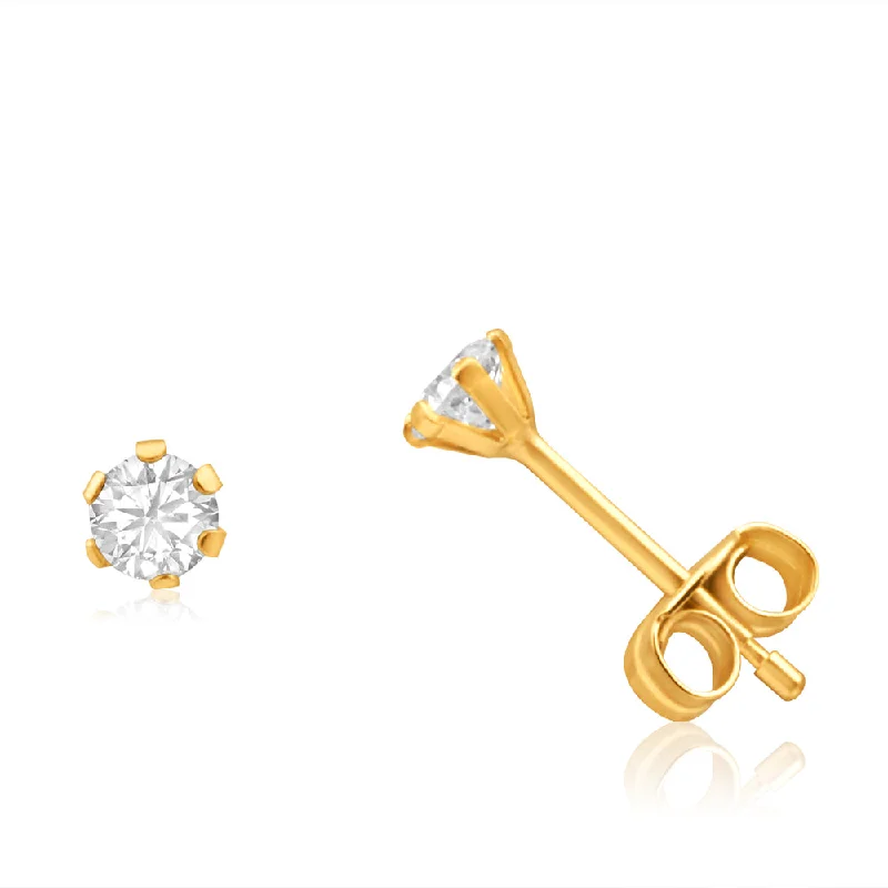 handcrafted gemstone drop earrings 9ct Yellow Gold Cubic Zirconia 3mm 6 Claw Stud Earrings handcrafted gemstone drop earrings 9ct Yellow Gold Cubic Zirconia 3mm 6 Claw Stud Earrings