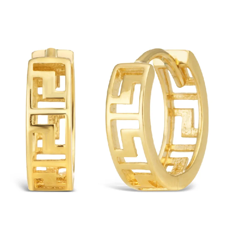eternity ring for anniversary 9ct Yellow Gold Huggies Cutout Earrings