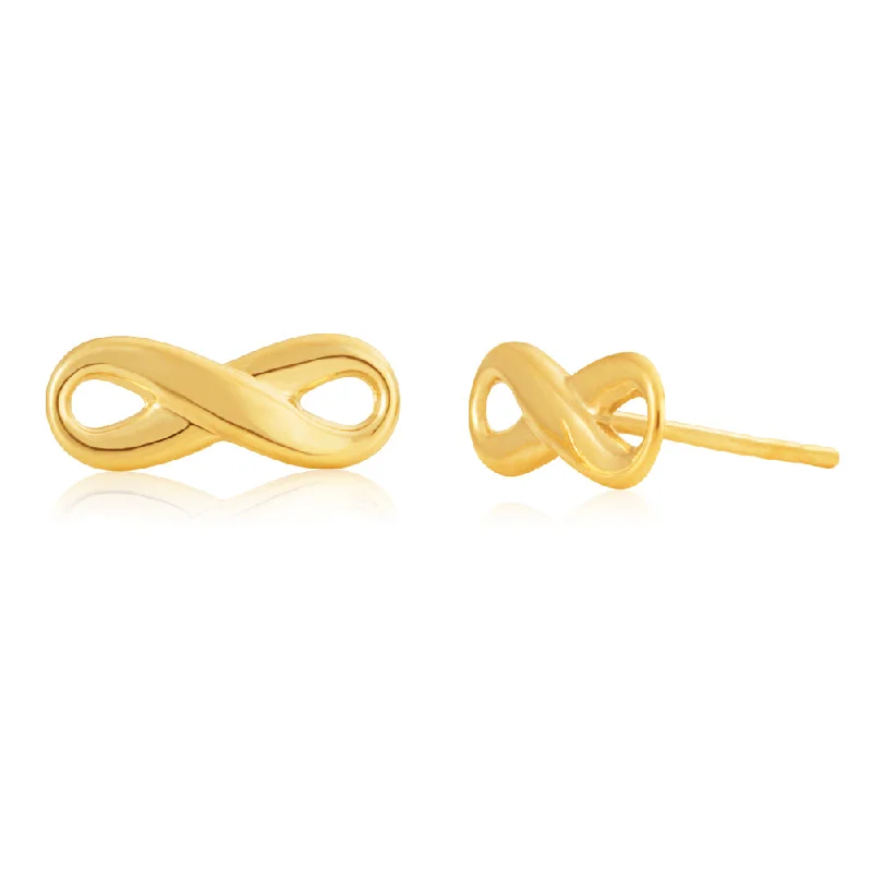handcrafted gemstone pendant 9ct Yellow Gold Infinity Studs