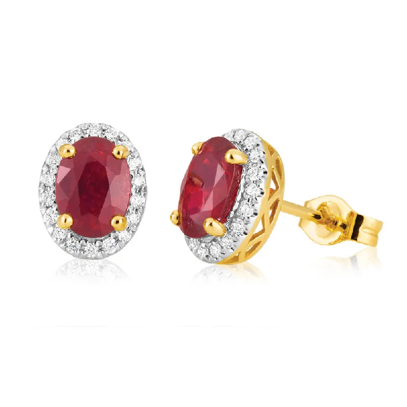 luxury diamond anniversary band 9ct Yellow Gold Natural Enhanced/Treated Ruby and Diamond Stud Earrings luxury diamond anniversary band 9ct Yellow Gold Natural Enhanced/Treated Ruby and Diamond Stud Earrings