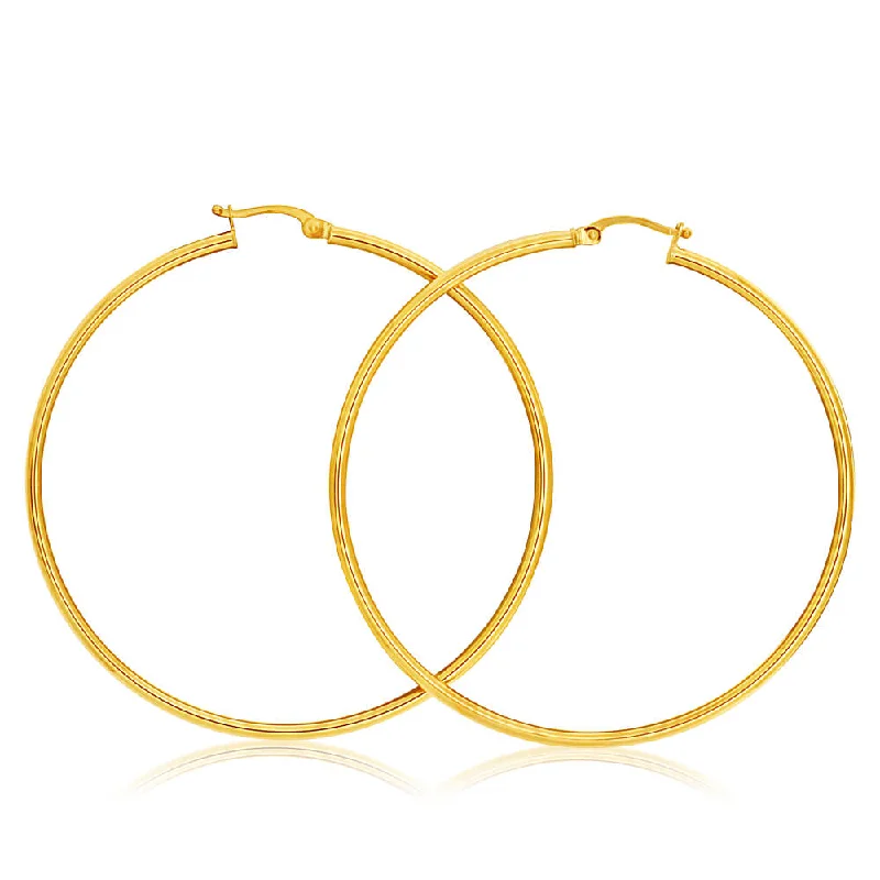 delicate gold band ring 9ct Yellow Gold Plain Hoop 50mm European made