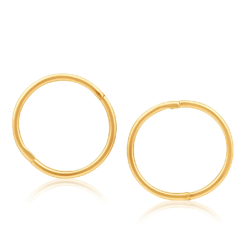 celestial sunburst ring gold 9ct Yellow Gold Plain Sleeper Earrings 13mm