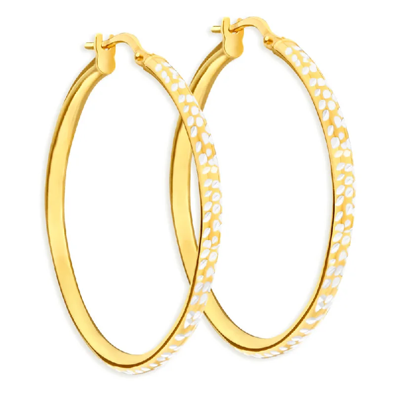sterling silver braided ring 9ct Yellow Gold Silver Filled 30mm Hoop Earrings with diamond cut feature