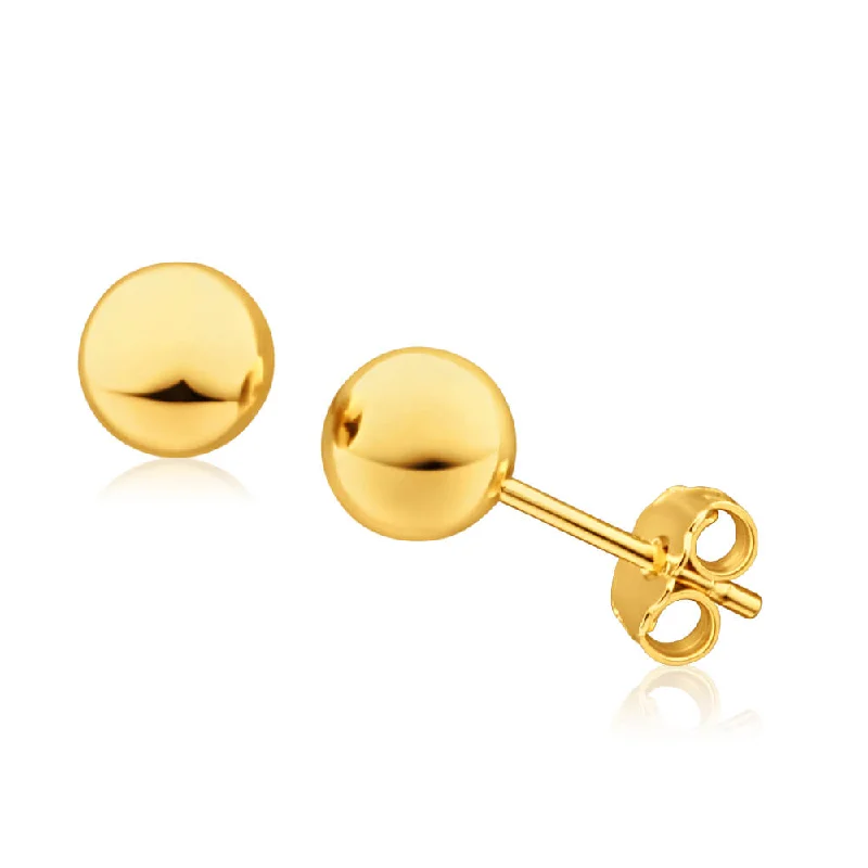 vintage citrine ring 9ct Yellow Gold Silver Filled 5mm Ball Stud Earrings