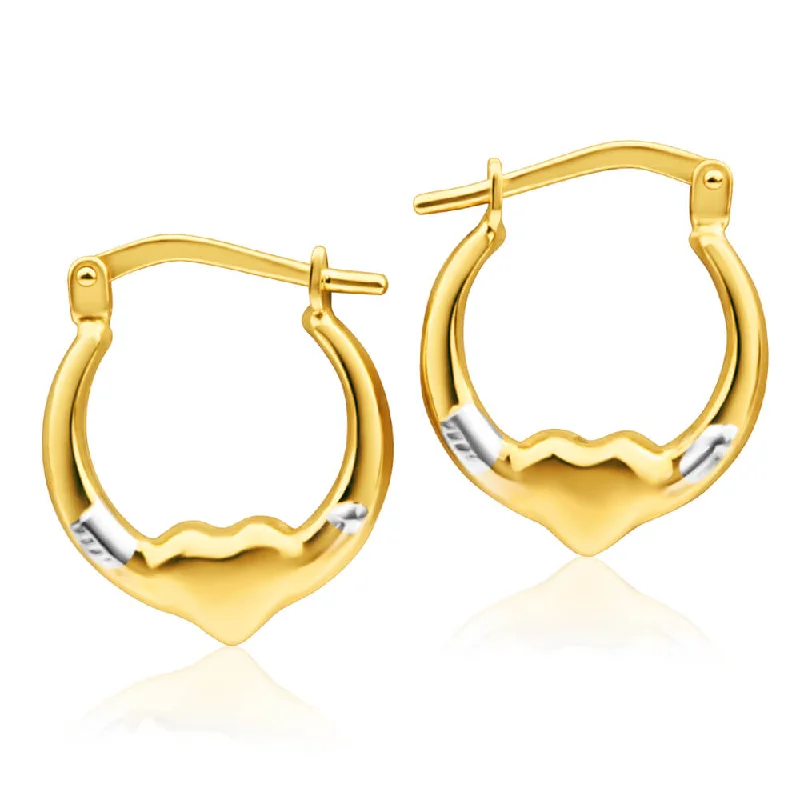 chunky chain necklace trendy 9ct Yellow Gold Silver Filled Fancy Heart Hoop Creole Earrings