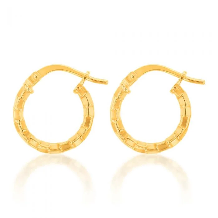 evil eye protection bracelet 9ct Yellow Gold Silver Filled Fancy Hoop Earrings