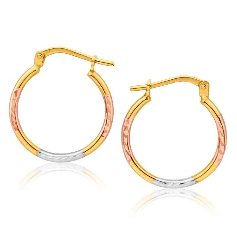 gold daisy stud earrings 9ct Yellow Gold Silver Filled Fancy Three Tone 15mm Hoop Earrings gold daisy stud earrings 9ct Yellow Gold Silver Filled Fancy Three Tone 15mm Hoop Earrings