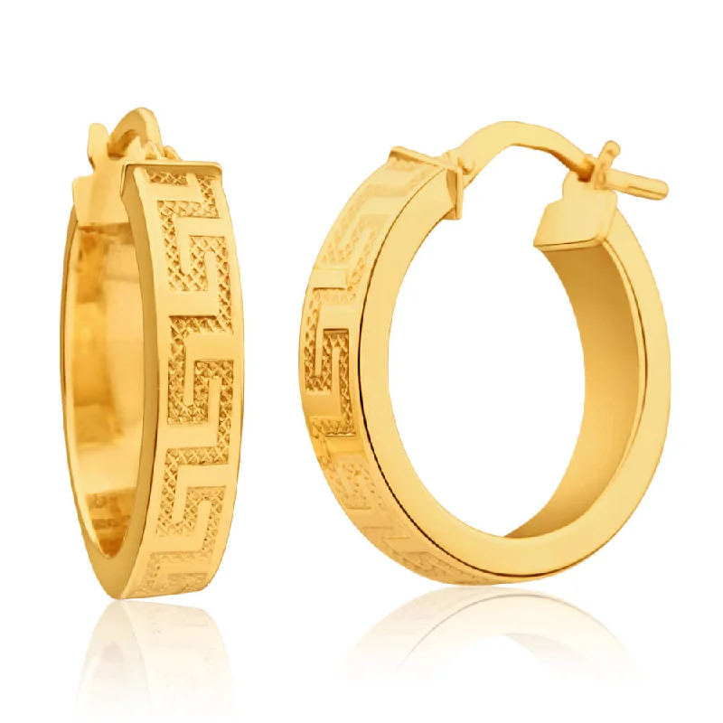 real tourmaline birthstone ring 9ct Yellow Gold Silver Filled Greek Key 15mm Hoop Earrings real tourmaline birthstone ring 9ct Yellow Gold Silver Filled Greek Key 15mm Hoop Earrings