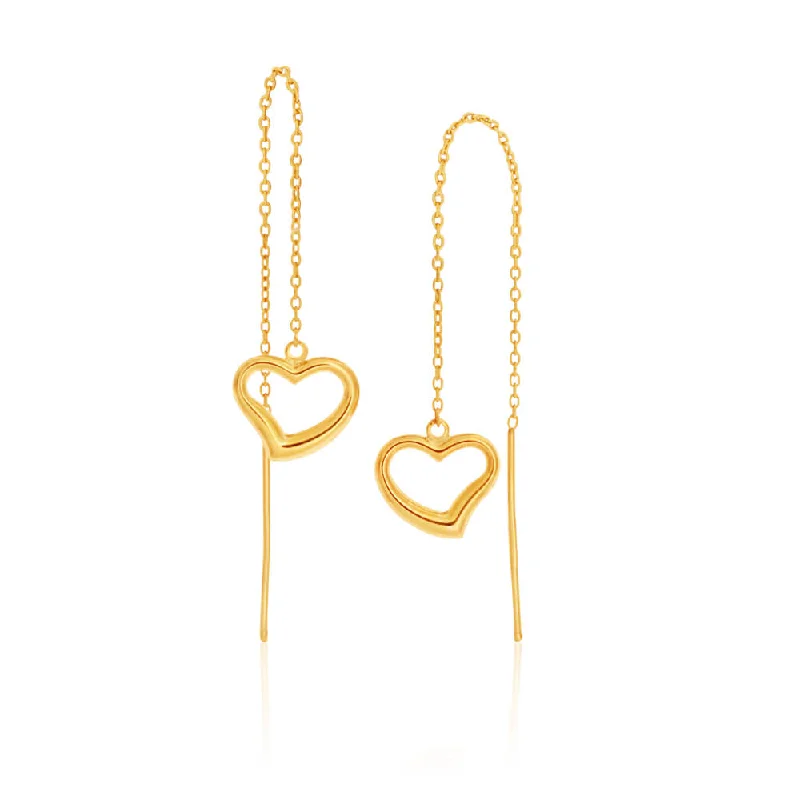 silver feather charm necklace 9ct Yellow Gold Silver Filled Heart Thread Drop Earrings silver feather charm necklace 9ct Yellow Gold Silver Filled Heart Thread Drop Earrings
