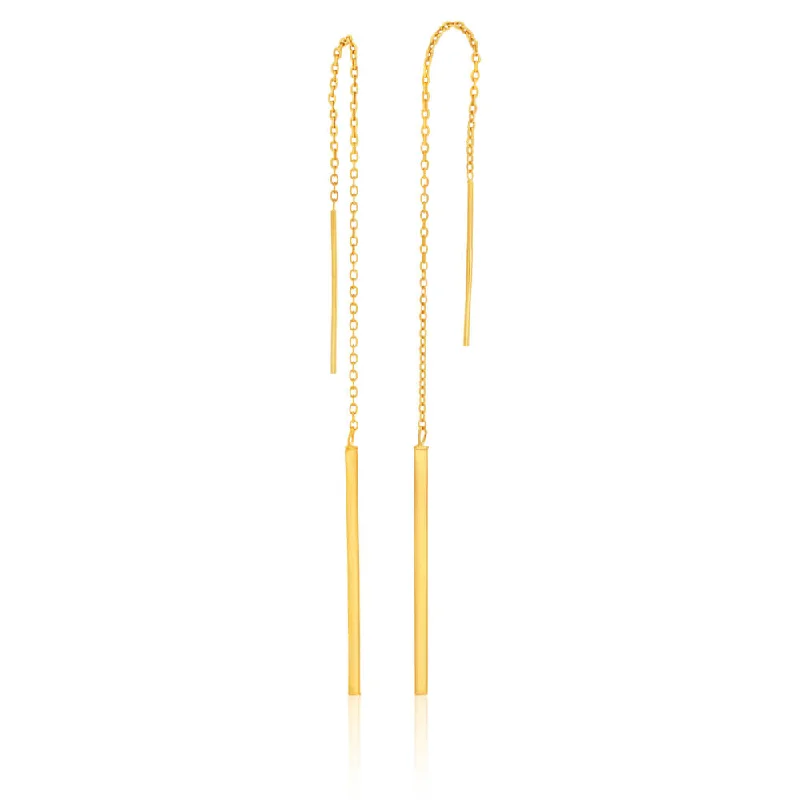 beaded wrap bracelet handmade 9ct Yellow Gold Silver Filled Long Thread Bar Drop Earrings beaded wrap bracelet handmade 9ct Yellow Gold Silver Filled Long Thread Bar Drop Earrings