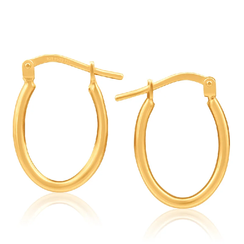 real garnet stacking rings 9ct Yellow Gold Silver Filled oval shape plain 10mm Hoop Earrings