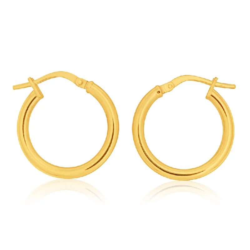 minimalist sapphire drop necklace 9ct Yellow Gold Silver Filled plain 15mm Hoop Earrings