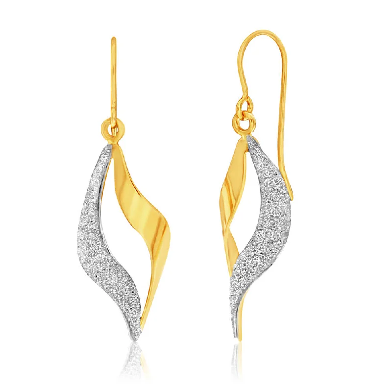 minimalist cubic zirconia earrings 9ct Yellow Gold Silver Filled Stardust Twist Drop Earrings minimalist cubic zirconia earrings 9ct Yellow Gold Silver Filled Stardust Twist Drop Earrings