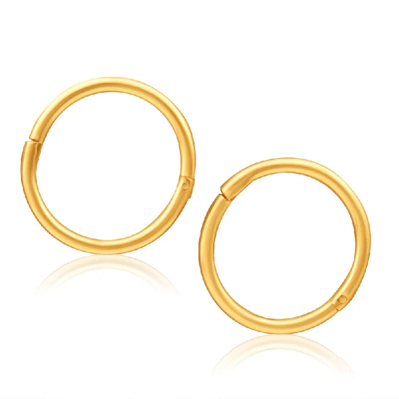 celestial sun charm anklet 9ct Yellow Gold Sleeper Plain 8mm Earrings