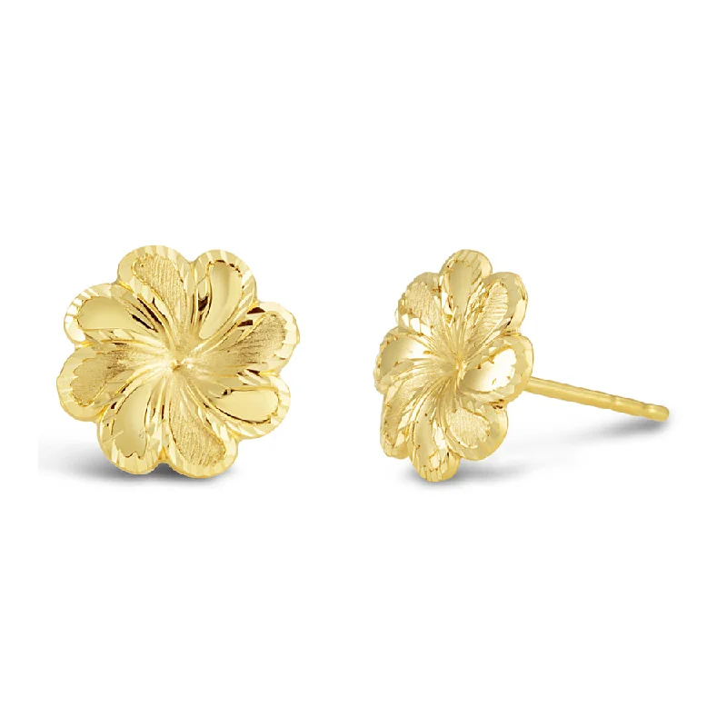 customized infinity bracelet 9ct Yellow Gold Small Flower Stud Earrings