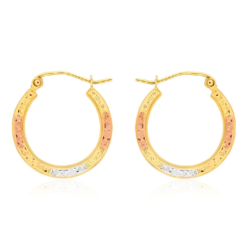 vintage Victorian brooch pin 9ct Yellow Gold, White Gold & Rose Gold Cut Out Hoop Earrings vintage Victorian brooch pin 9ct Yellow Gold, White Gold & Rose Gold Cut Out Hoop Earrings
