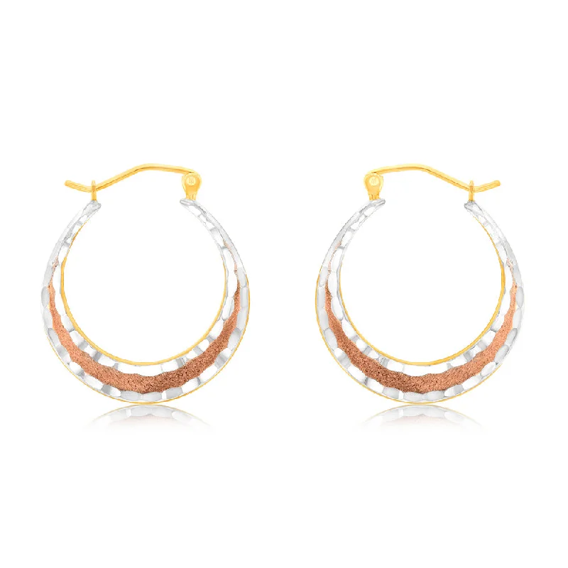 hammered sterling silver band 9ct Yellow Rose And White Gold Silverfilled Diamond Cut Hoop Earrings hammered sterling silver band 9ct Yellow Rose And White Gold Silverfilled Diamond Cut Hoop Earrings